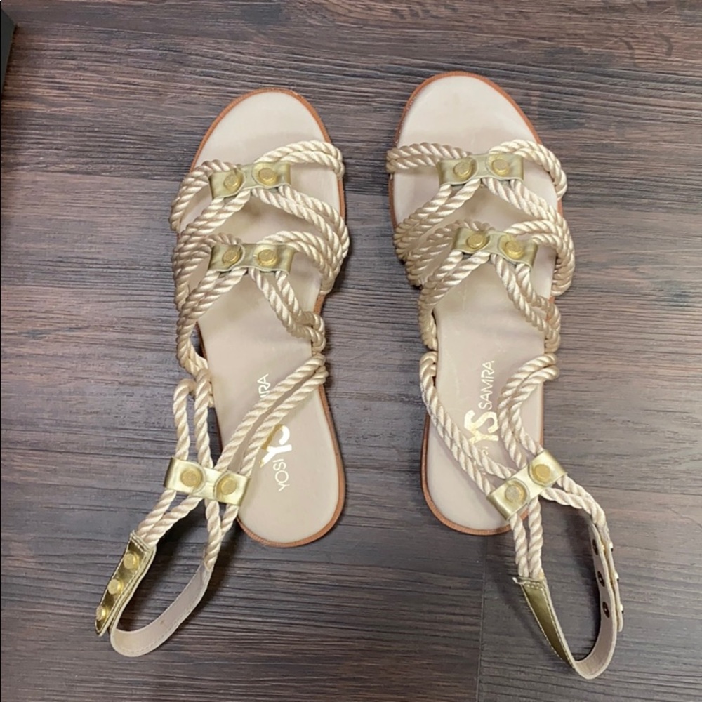 Yosi Samra Champagne color Sandals